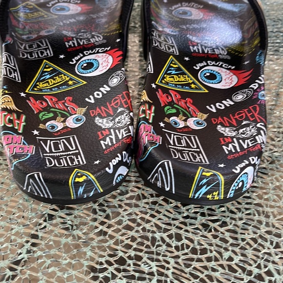 VON DUTCH Black Jax Slides NWOT - Picture 3 of 8